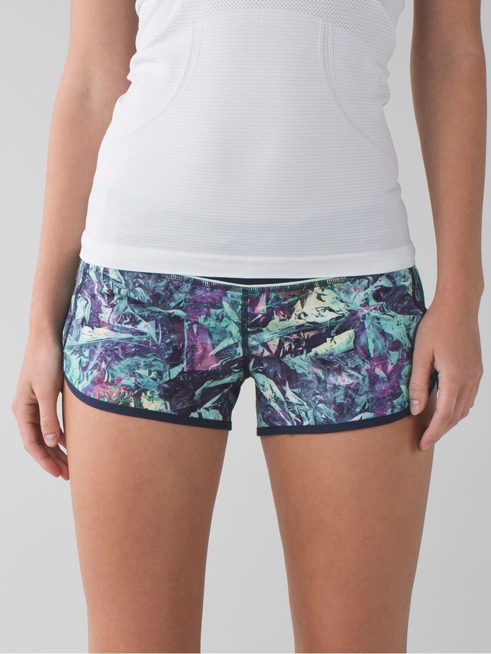 Lululemon Run Speed Shorts in the Iridescent Multi Deep Navy colorway